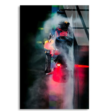 Kıvılcımlı Formula 1 Aracı F1 Cam Tablo – Formula 1 Duvar Dekoru 35x50 cm