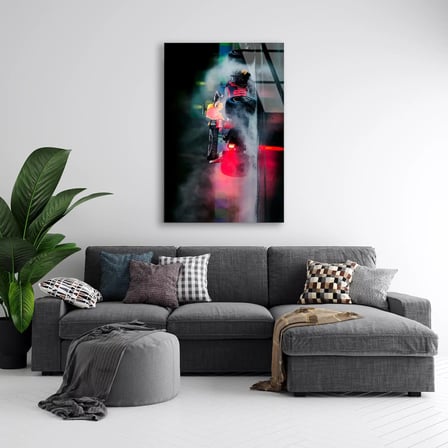 Kıvılcımlı Formula 1 Aracı F1 Cam Tablo – Formula 1 Duvar Dekoru 35x50 cm