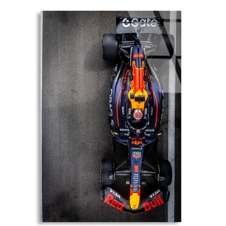 Red Bull Üstten Görünüm F1 Cam Tablo – Formula 1 Duvar Dekoru 35x50 cm