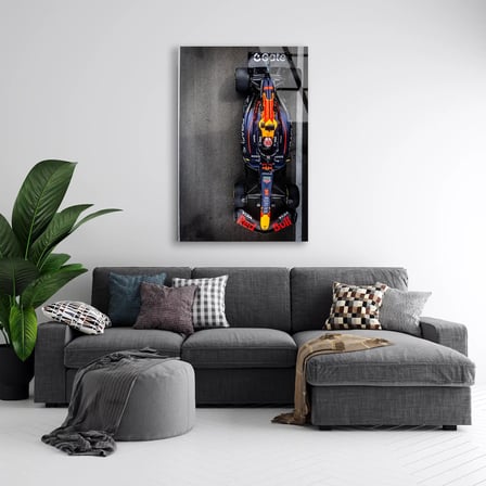 Red Bull Üstten Görünüm F1 Cam Tablo – Formula 1 Duvar Dekoru 35x50 cm