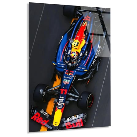 Red Bull Üstten Görünüm F1 Cam Tablo – Formula 1 Duvar Dekoru 35x50 cm