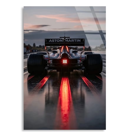 Aston Martin Arka Farlar F1 Cam Tablo – Formula 1 Duvar Dekoru 35x50 cm