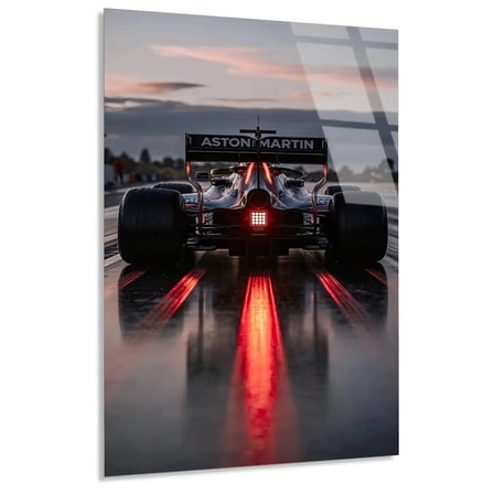 Aston Martin Arka Farlar F1 Cam Tablo – Formula 1 Duvar Dekoru 35x50 cm