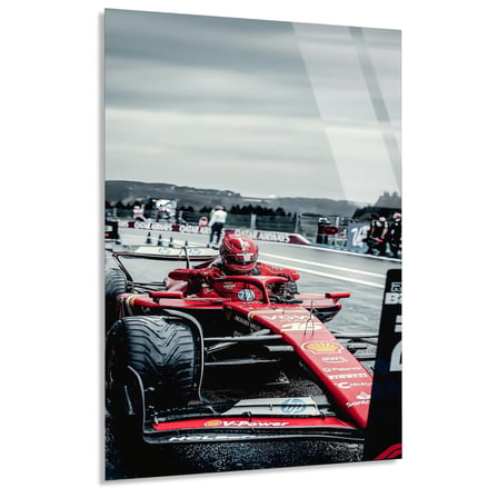 Ferrari Pit Yolu F1 Cam Tablo – Formula 1 Duvar Dekoru 35x50 cm