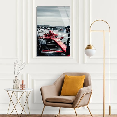 Ferrari Pit Yolu F1 Cam Tablo – Formula 1 Duvar Dekoru 35x50 cm