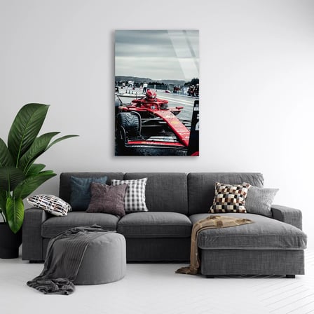 Ferrari Pit Yolu F1 Cam Tablo – Formula 1 Duvar Dekoru 35x50 cm