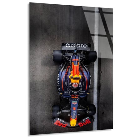 Red Bull Üstten Görünüm F1 Cam Tablo – Formula 1 Duvar Dekoru 35x50 cm