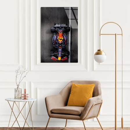 Red Bull Üstten Görünüm F1 Cam Tablo – Formula 1 Duvar Dekoru 35x50 cm
