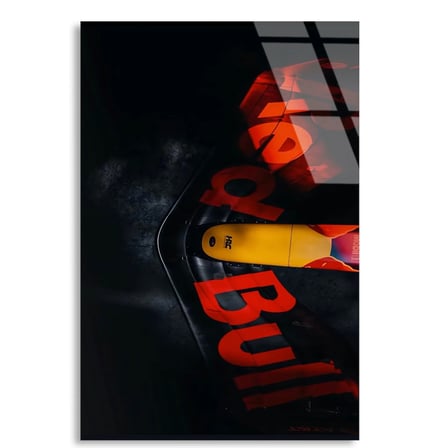 Red Bull Logo Makro F1 Cam Tablo – Formula 1 Duvar Dekoru 35x50 cm