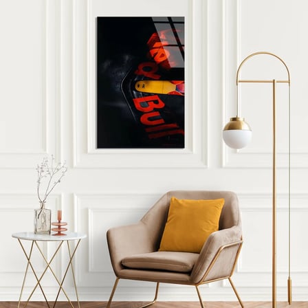 Red Bull Logo Makro F1 Cam Tablo – Formula 1 Duvar Dekoru 35x50 cm