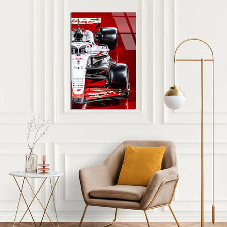 Haas F1 Aracı F1 Cam Tablo – Formula 1 Duvar Dekoru 35x50 cm