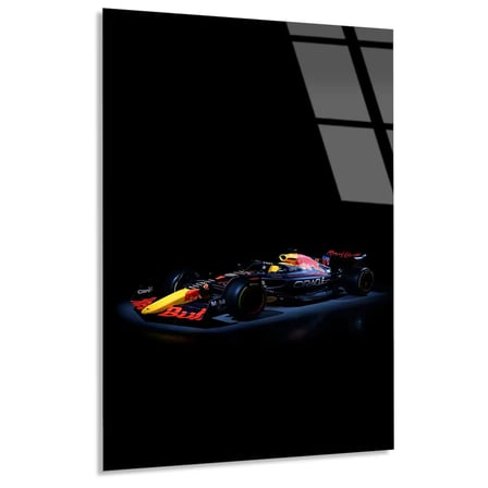 Red Bull Yarış Aracı F1 Cam Tablo – Formula 1 Duvar Dekoru 35x50 cm