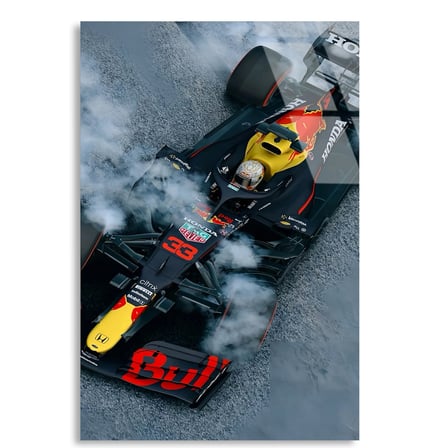 Red Bull Lastik Yakma F1 Cam Tablo – Formula 1 Duvar Dekoru 35x50 cm