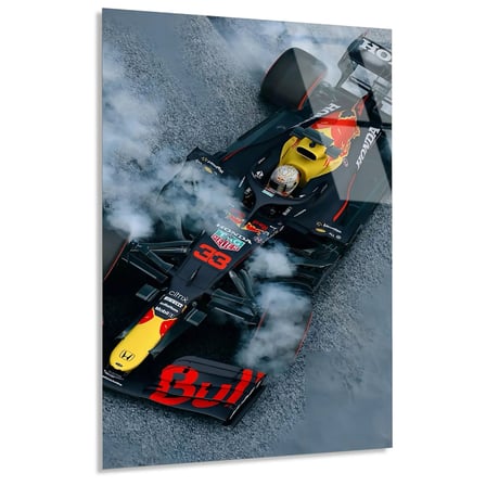 Red Bull Lastik Yakma F1 Cam Tablo – Formula 1 Duvar Dekoru 35x50 cm