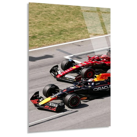 Red Bull İkili Yarış F1 Cam Tablo – Formula 1 Duvar Dekoru 80x125 cm
