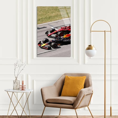 Red Bull İkili Yarış F1 Cam Tablo – Formula 1 Duvar Dekoru 80x125 cm