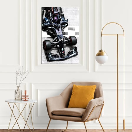 Mercedes 44 Üstten Görünüm F1 Cam Tablo – Formula 1 Duvar Dekoru 35x50 cm