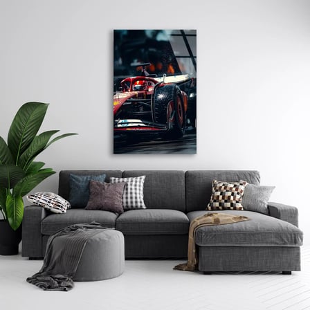Ferrari Kıvılcım Anı F1 Cam Tablo – Formula 1 Duvar Dekoru 35x50 cm