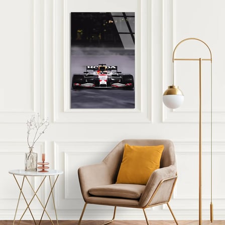 Red Bull Beyaz Livery F1 Cam Tablo – Formula 1 Duvar Dekoru 35x50 cm