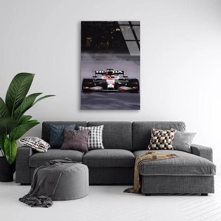 Red Bull Beyaz Livery F1 Cam Tablo – Formula 1 Duvar Dekoru 35x50 cm