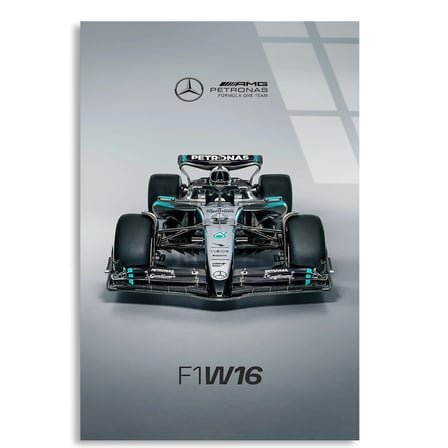 Mercedes F1 W16 Önden F1 Cam Tablo – Formula 1 Duvar Dekoru 35x50 cm