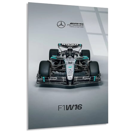 Mercedes F1 W16 Önden F1 Cam Tablo – Formula 1 Duvar Dekoru 35x50 cm