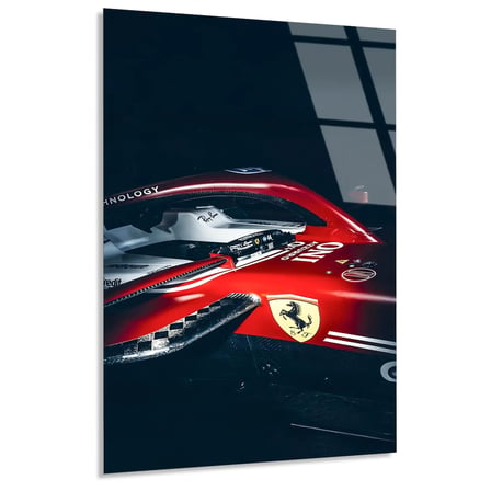 Ferrari Yakın Çekim F1 Cam Tablo – Formula 1 Duvar Dekoru 80x125 cm
