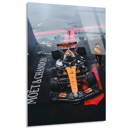 McLaren Üstten Gece Yağmuru F1 Cam Tablo – Formula 1 Duvar Dekoru 60x90 cm