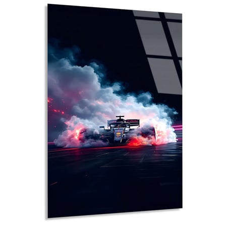Red Bull Zafer Dumanı F1 Cam Tablo – Formula 1 Duvar Dekoru 35x50 cm