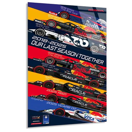 Red Bull Honda Anı Posteri F1 Cam Tablo – Formula 1 Duvar Dekoru 35x50 cm