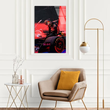 Red Bull Zafer Kıvılcımı F1 Cam Tablo – Formula 1 Duvar Dekoru 35x50 cm