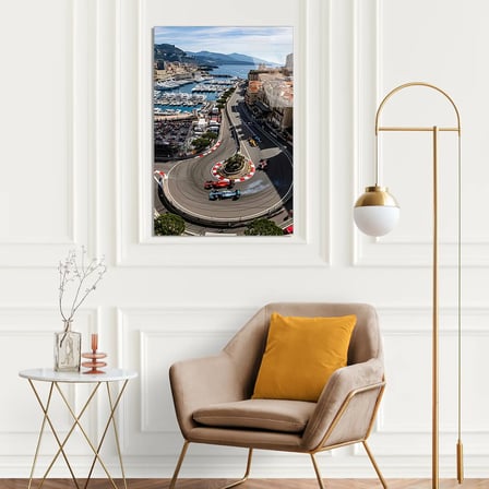 Monaco Pisti Havadan F1 Cam Tablo – Formula 1 Duvar Dekoru 35x50 cm