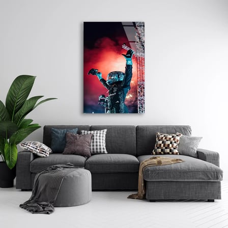 Formula 1 Zafer Kutlaması F1 Cam Tablo – Formula 1 Duvar Dekoru 80x125 cm