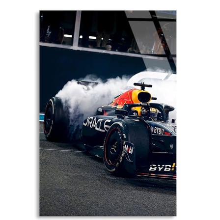 Red Bull Lastik Yakma F1 Cam Tablo – Formula 1 Duvar Dekoru 35x50 cm
