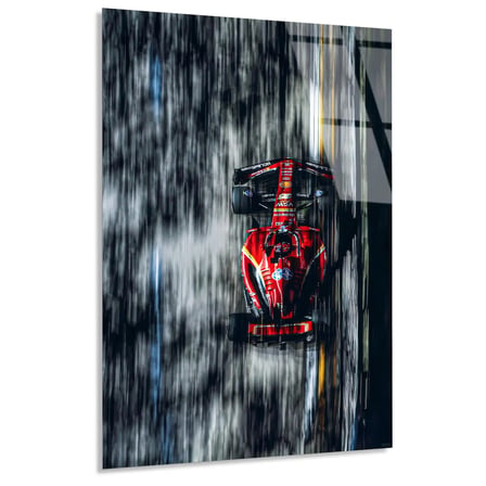 Ferrari Yağmur Düzlüğü F1 Cam Tablo – Formula 1 Duvar Dekoru 35x50 cm