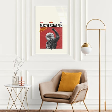 Max Verstappen Şampiyon Posteri F1 Cam Tablo – Formula 1 Duvar Dekoru 35x50 cm