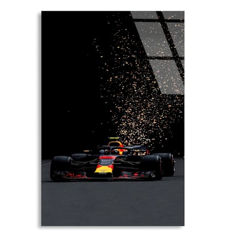 Red Bull Kıvılcım Kutlaması F1 Cam Tablo – Formula 1 Duvar Dekoru 35x50 cm
