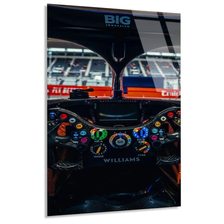 Formula 1 Direksiyon Kokpiti F1 Cam Tablo – Formula 1 Duvar Dekoru 35x50 cm