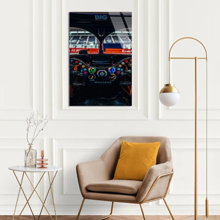 Formula 1 Direksiyon Kokpiti F1 Cam Tablo – Formula 1 Duvar Dekoru 35x50 cm