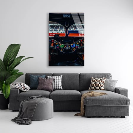 Formula 1 Direksiyon Kokpiti F1 Cam Tablo – Formula 1 Duvar Dekoru 35x50 cm