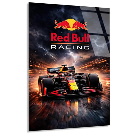 Red Bull Racing Şimşek Posteri F1 Cam Tablo – Formula 1 Duvar Dekoru 80x125 cm