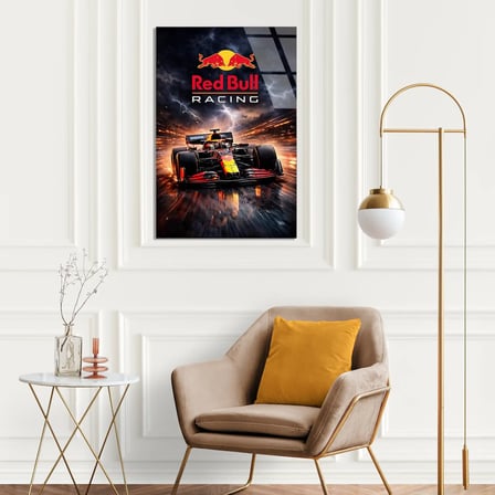 Red Bull Racing Şimşek Posteri F1 Cam Tablo – Formula 1 Duvar Dekoru 80x125 cm