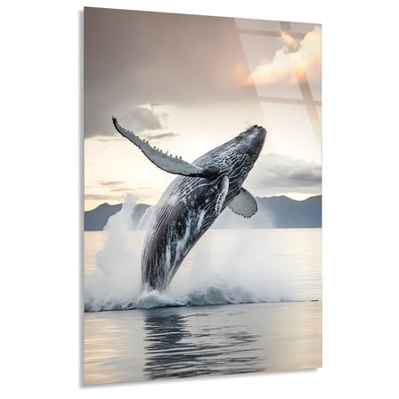 Zıplayan Balina Cam Tablo 70x110 cm