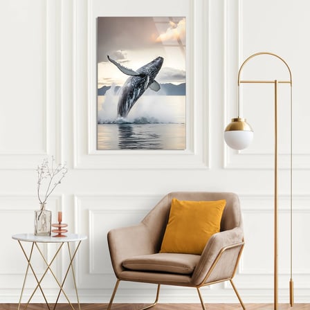 Zıplayan Balina Cam Tablo 80x125 cm