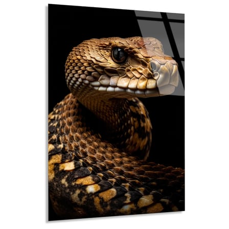 Çıngıraklı Yılan Cam Tablo 35x50 cm