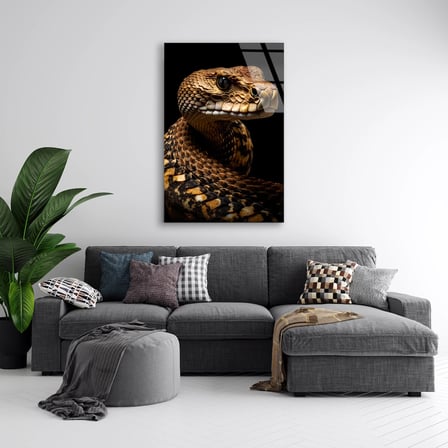 Çıngıraklı Yılan Cam Tablo 35x50 cm