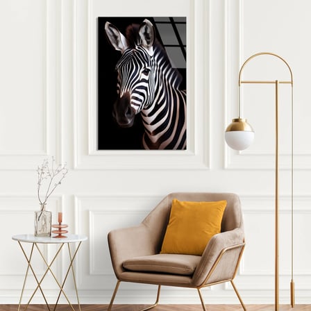 Zebra Portresi Cam Tablo 35x50 cm