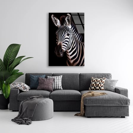Zebra Portresi Cam Tablo 35x50 cm