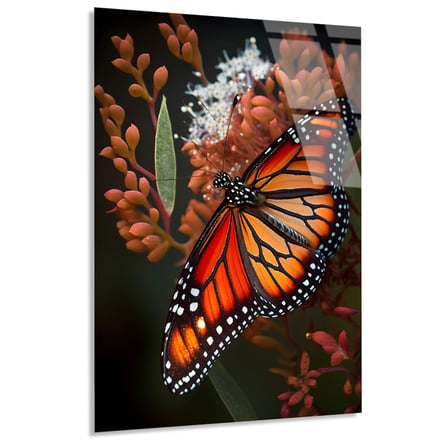 Monark Kelebeği Cam Tablo 60x90 cm