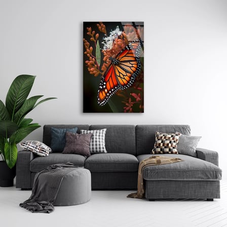 Monark Kelebeği Cam Tablo 60x90 cm